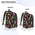 thumbnail image 2 of Disketp Colorful Fishing Lures print Canvas Backpack Lightweight Travel Daypack Student Rucksack Laptop Backpack-Medium, 2 of 5