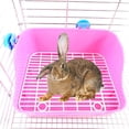 thumbnail image 5 of Rabbit Litter Box - Small Animal Potty Trainer, Bunny Corner Toilet Box for Cage Pink, 5 of 8
