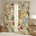 thumbnail image 2 of Homewish Cute Mushroom Curtains Pack of 2 (42x84 Each),Rustic Daisy Flower Curtains Blackout,Brown Red Bedroom Curtains For Adults,Microfiber Bedroom Decor, 2 of 6