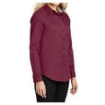thumbnail image 4 of Womens Long Sleeve Easy Care Cotton/Polyester Shirt Burgundy/Light Stone 4XL, 4 of 6