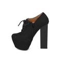 thumbnail image 4 of Women Fabric Almond Toe Oxford Platform Lace Up Cigar Heel Bootie - 18089, 4 of 6