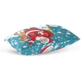 thumbnail image 5 of Santa Reindeer and Snowman Velvet Oblong Lumbar Plush Throw Pillow Cover/Shams Cushion Case 20x36in Decorative Invisible Zipper Design for Couch Sofa Pillowcase Only, 5 of 7
