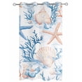 thumbnail image 2 of nqOlkjepod Outdoor Curtains for Patio Waterproof, Coastal Starfish Outdoor Privacy Panels Grommet, Ocean Coral Seashell Conch Watercolor Blackout Outside Curtains for Porch/Cabana 54"x84", 1 Panel, 2 of 8