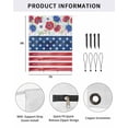 thumbnail image 2 of 4th of July RV Awning Sun Shade Screen 9'X7' Patriotic Poppy Flower Mesh Sunscreen USA Flag Star Stripes Awning Shade Screen with Zipper UV Blocker Completed Kits for RV Motorhome Camper, 2 of 7