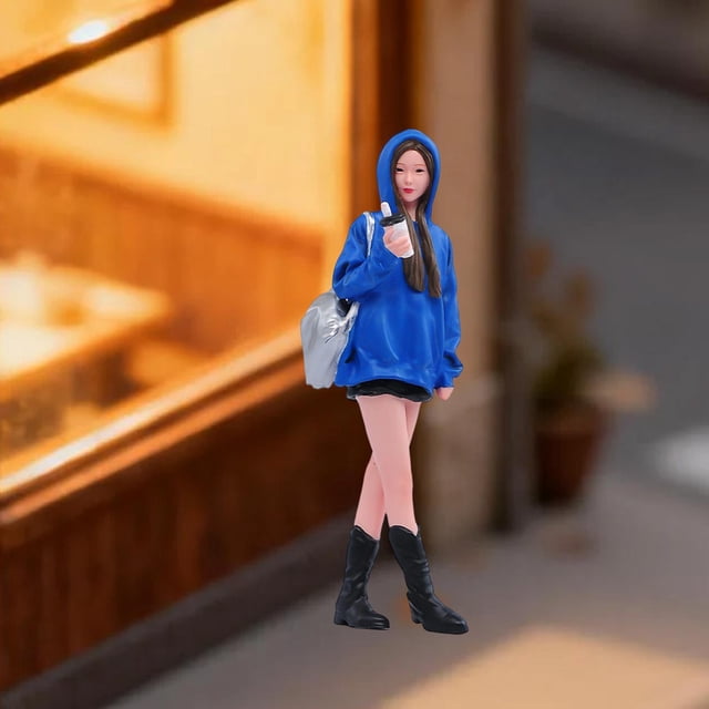 Figura de niña en miniatura, modelo pintado, colección, diorama, figura femenina en miniatura para escena en miniatura, diorama, decoración, diseño de 1 18