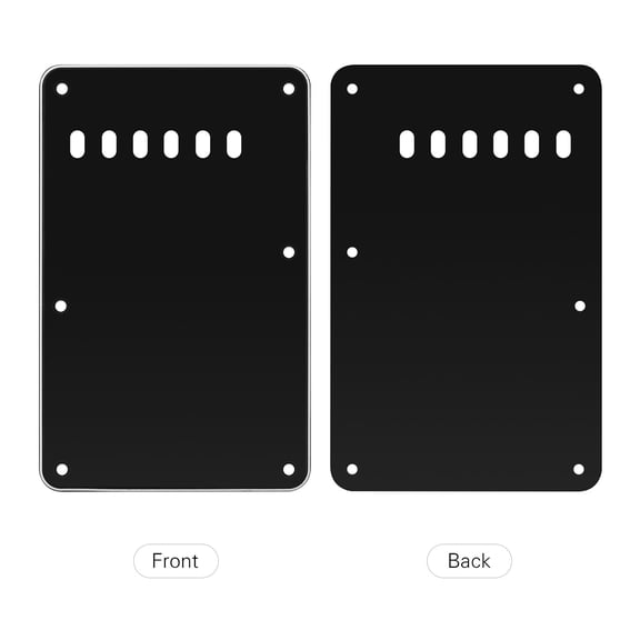 Suodoka 6-Hole 3-Ply Guitar Backplate Tremolo Back Cover Replacement Parts for ST Electric Guitar, PVC Material, 5.7 x 3.5 in / 14.5 x 9 cm, Black, 1 Piece
