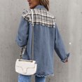 thumbnail image 6 of Viikei Womens Denim Jackets Plus Size Denim Jackets for Women Clearance Casual Pockets Printed Long Sleeve Plaid Denim Jacket Coat, 6 of 9