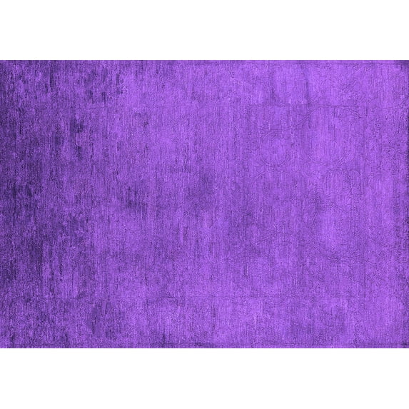 Ahgly Company Indoor Rectangle Oriental Purple Industrial Area Rugs, 7' x 9'