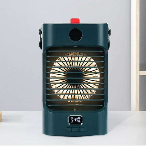 Mini Aire Acondicionado Ventilador de nebulización de escritorio de 4000 MAh, enfriador de aire de escritorio portátil de 3 velocidades para uso en interiores (verde) Wdftyju Libre de BPA