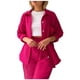 thumbnail image 1 of Conjunto de 2 piezas para mujer: pantalones anchos y blusa con cuello en V - Ropa informal con cintura elástica - Poliéster, S-XL, 1 of 5