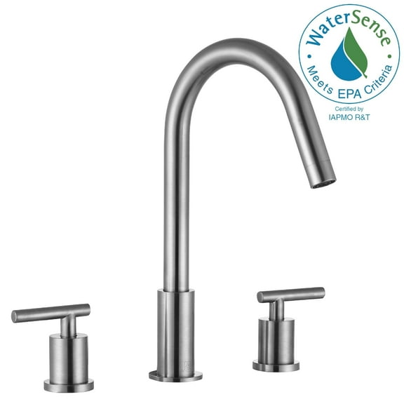 Anzzi L-AZ191BN 12.01 x 12.32 x 7.87 in. Spartan Widespread 2-Handle Bathroom Faucet, Brushed Nickel