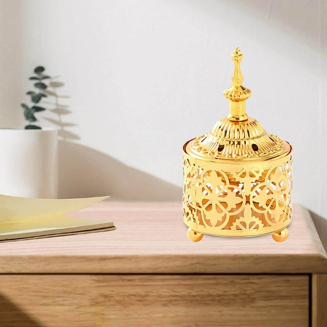 Islamic Charcoal Incense Burner Design Gold Censer buddhist censer decor charcoal Candle Holder Style 1