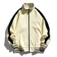 thumbnail image 2 of Yongwang Mens Long Sleeve Color Block Jacket Stand Collar Zip Up Jacket Casual Loose Fit Jacket with Pockets, 2 of 6