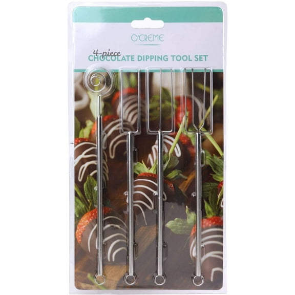 O'Creme Stainless Steel Chocolate Dipping Tool Fork-Spiral Set
