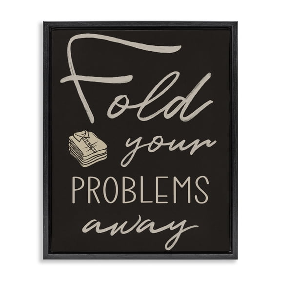 Fold Your Problems Away Black Framed Floater Canvas Wall Art, design by Marcus Prime