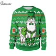 thumbnail image 2 of Sudadera con cuello redondo de gran tamaño para hombre y mujer, jersey de chándal, ropa de calle para pareja, Día de San Patricio, 2 of 4