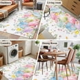 thumbnail image 5 of 3'x5' Rug for Living Room Bedroom, Easter Eggs Washable Area Rugs Non-Slip Carpet Mats, Country Wildflower Spring Watercolor Botanical Indoor Low Pile Area Rug Runner for Kitchen, Mudroom, 5 of 8
