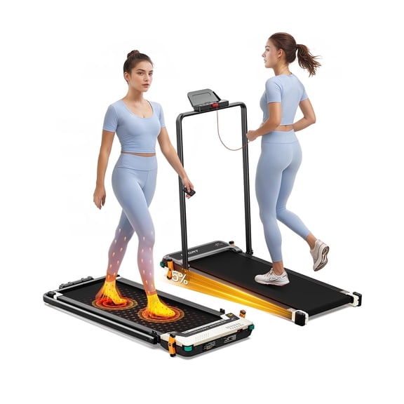 Treadmill with 5Level Auto Incline - Dual-Sided Treadmill with Foot Massage, 2.5HP Multiple Control Options & Data Panels , 330 lb Capacity for Holiday gift