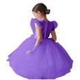 thumbnail image 4 of Splozh Baby Shower Dress 1-8 Years Toddler Kids Baby Girl Ruffle Pageant Party Wedding Tulle Dress Girl Short Sleeve Princess Dresses,Purple,18-24 Months, 4 of 4