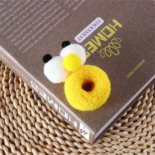 1 Uds. Banda para el cabello para niños, Mini banda para el cabello con ojos grandes y divertidos de dibujos animados, Color caramelo, lazo para el cabello elástico alto