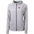 thumbnail image 2 of Women's Cutter & Buck Gray Nebraska Huskers Adapt Eco Knit Hybrid Recycled Full-Zip Hoodie, 2 of 3