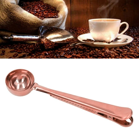 

Miokycl Coffee Spoon Sealing Clip 2 In 1 Stainless Steel Tight Sealing Deepen Design Convenient Practical Coffee Drinking Tools