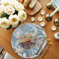 thumbnail image 2 of Blue Sea Turtle Coastal Round 13 Inch Placemats Set of 8, Summer Beach Nautical Starfish Coral HeatResistant Non Slip Place Mats for Dining Table, Wipeable Braided Kitchen Table Mats for Housewarming, 2 of 9