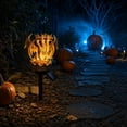 thumbnail image 6 of Solar Powered Triple Head Dragon Stake Light, Golden Crown Hydra Dragon Skull Figurine Outdoor Yard Halloween Path Decor, 6 of 7