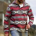 thumbnail image 2 of Penkiiy Chandails en Molleton pour Hommes Mode Hiver Chaud Style Ethnique à Capuche Rouge y2k Chandail à Capuchon, 2 of 5