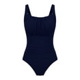 thumbnail image 5 of Xijirk One Piece Swimsuit Women,Solid Color One Piece Swimsuit with Adjustable Straps Bathing Suit Comfort Fit and Swimwear for Beach Pool Swimming,Womens Swimsuits,Navy,L, 5 of 6