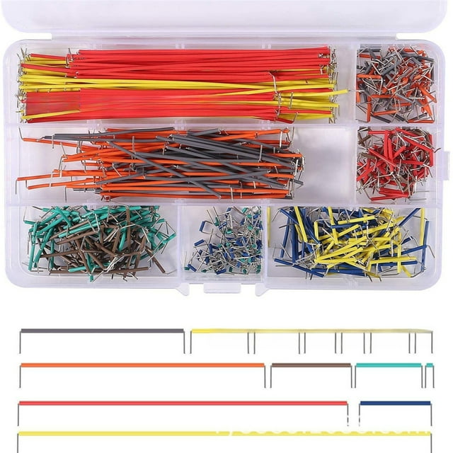 1680PCS Professional Breadboard Jumper Wire Kit - 14 Assorted Lengths (2-125mm) with Color-Coded Insulation, 2 Boxes of 840pcs Each - High Conductivity, Reusable Cables for Electronics Projects,