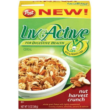 Post: Liveactive Nut Harvest Crunch Cereal, 13 oz