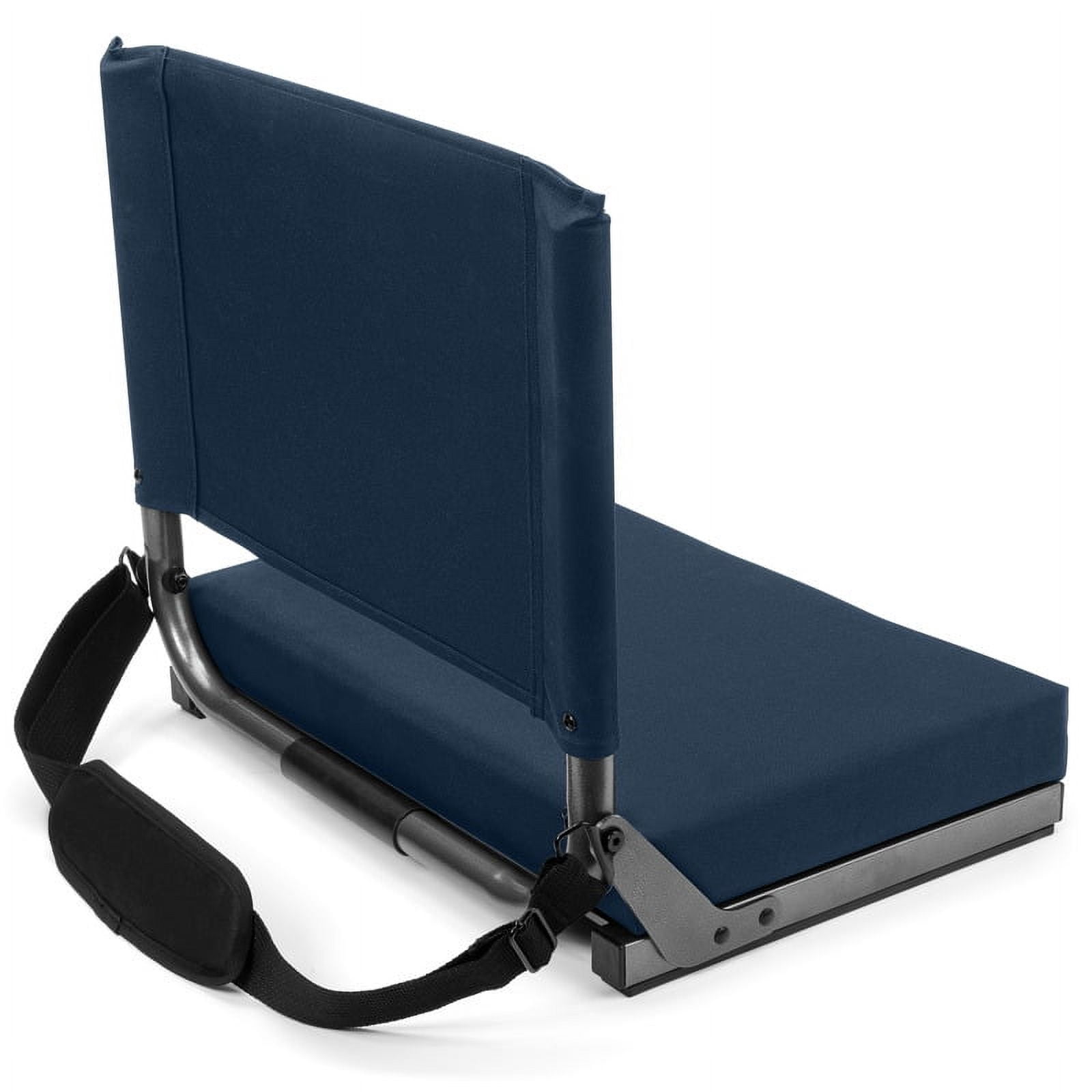Cascade Mountain Tech Ultra-Padded Stadium Seat for Bleachers, Navy Blue