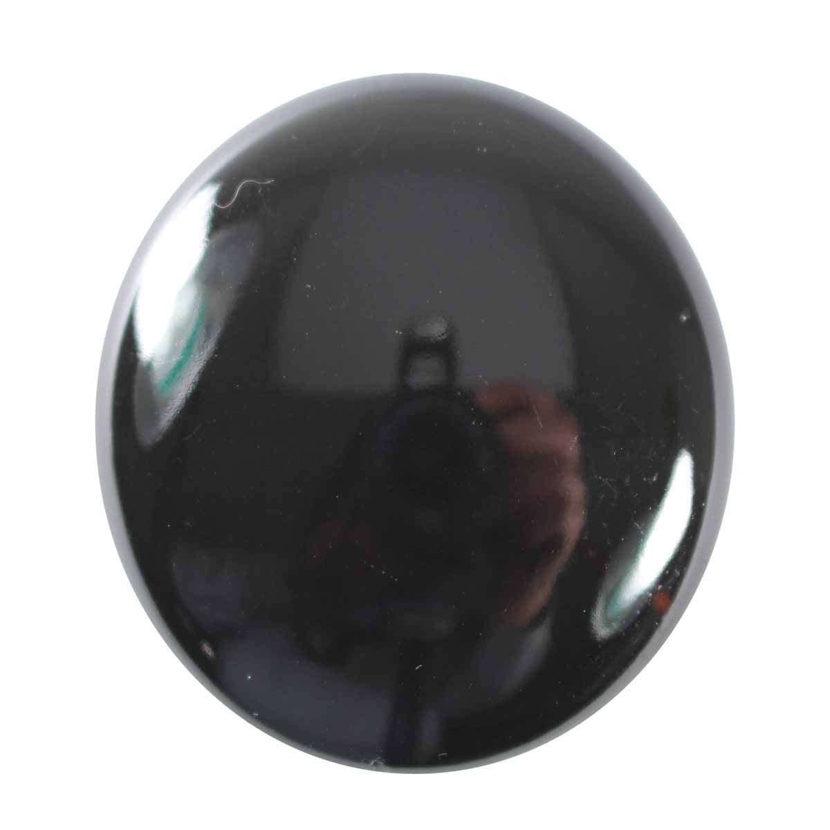 Kitchen Cabinet Knob Black Chrome 1 1/2" Dia W/ Backplate | Renovators Supply