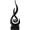 Black Statue, variant on Abstract Black Sculpture: Flame Statue with Glass Ball Art Figurines - Centerpiece for Modern Decor