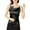 Black, variant on ManxiVoo Elegant Satin Feel Sleeveless Camisole Top for Women with a Fashionable High Slip Neckline Perfect for Layering Underneath or Wearing Alone in Warm Weather L Size Black