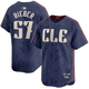 thumbnail image 1 of Camiseta clásica de béisbol de Shane Bieber Cleveland, color azul marino carmesí, con número de estrella bordado.-L, 1 of 2
