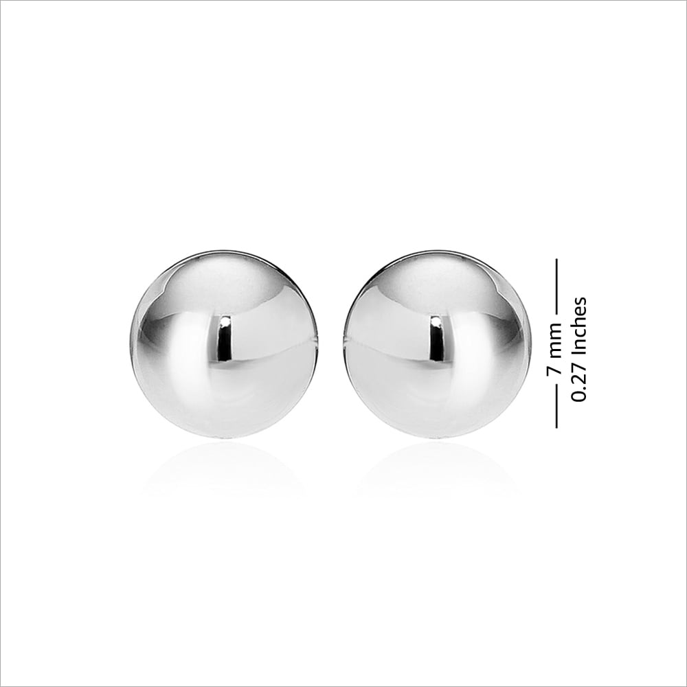 Sterling Silver Ball Reversible Earring Studs Front Back, 55 OFF