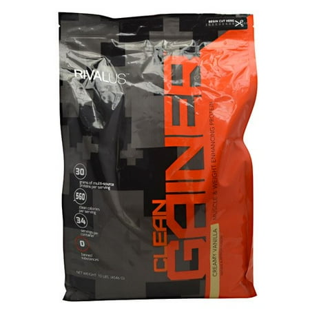 Massive Whey Gainer - Rivalus Clean Gainer - Smooth Vanilla, 10 Lb