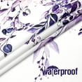 thumbnail image 4 of Purple Eucalyptus Shower Curtain, Watercolor Plant Leaves with Floral Bathroom Shower Curtain Set with Hooks, 72x72, 4 of 6