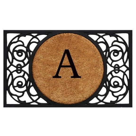 Calloway Mills Armada Circle Monogram Outdoor Doormat 22" x 36" (Letter A)