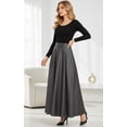 thumbnail image 3 of Falda larga vinipiel con abertura frontal Gris oxford Chica, 3 of 3