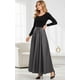 thumbnail image 3 of Falda larga vinipiel con abertura frontal Gris oxford Mediana, 3 of 3