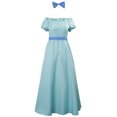 thumbnail image 2 of Disfraz de Cosplay para fiesta de Halloween, uniforme diario de otoño e invierno, elegante vestido ajustado azul para mujer, vestido femenino de manga corta a la moda, 2 of 5
