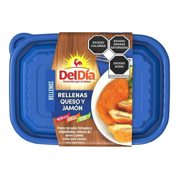 Pechugas de pollo Del Día rellenas de jamón y queso congeladas 490 g congelado