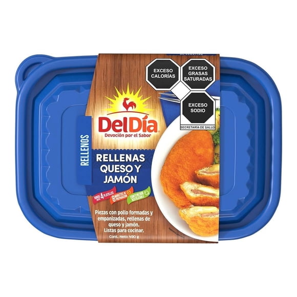Pechugas de pollo Del Día rellenas de jamón y queso congeladas 490 g congelado