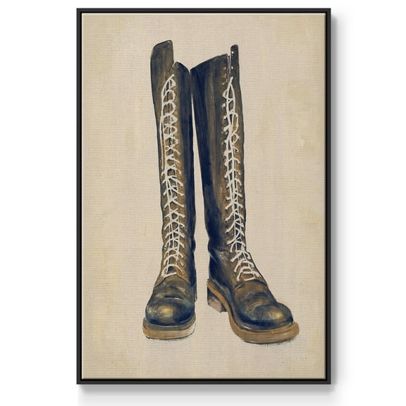 The Shoe Fits III V1 Framed Premium Gallery Wrapped Canvas - Ready to Hang - 17 x 25 - Black Floating Frame