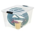 thumbnail image 3 of IRIS 53 Quart Stack & Pull Storage Container Tote Box with Lid, Clear (3 Pack), 3 of 10