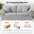 thumbnail image 4 of EOP 89.8" Wide Cloud Compression Sofa, Full Sponge Loveseat with Deep Seat, Upholstered Couch with 4 Pillows, No Assembly Required for Small Living Spaces, Light Gray, 4 of 10
