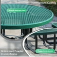 thumbnail image 3 of Bstjewey 46" Weatherproof Round Steel Picnic Table with 4 Bench,Green, 3 of 9